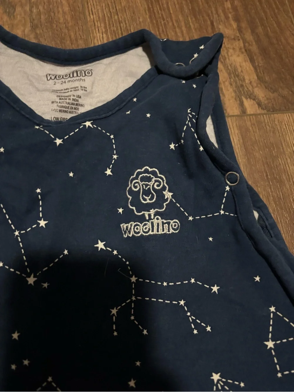 Woolino Navy Constellation Sleep Sack - Picture 5 of 5